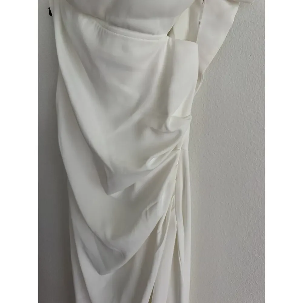 ELLIATT Isadora Ivory One Shoulder Women’s M Bridal Gown Maxi Dress - Picture 10 of 15